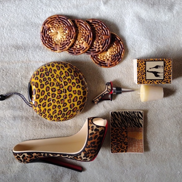 Wild Eye Leopard print wine set - Picture 1 of 4